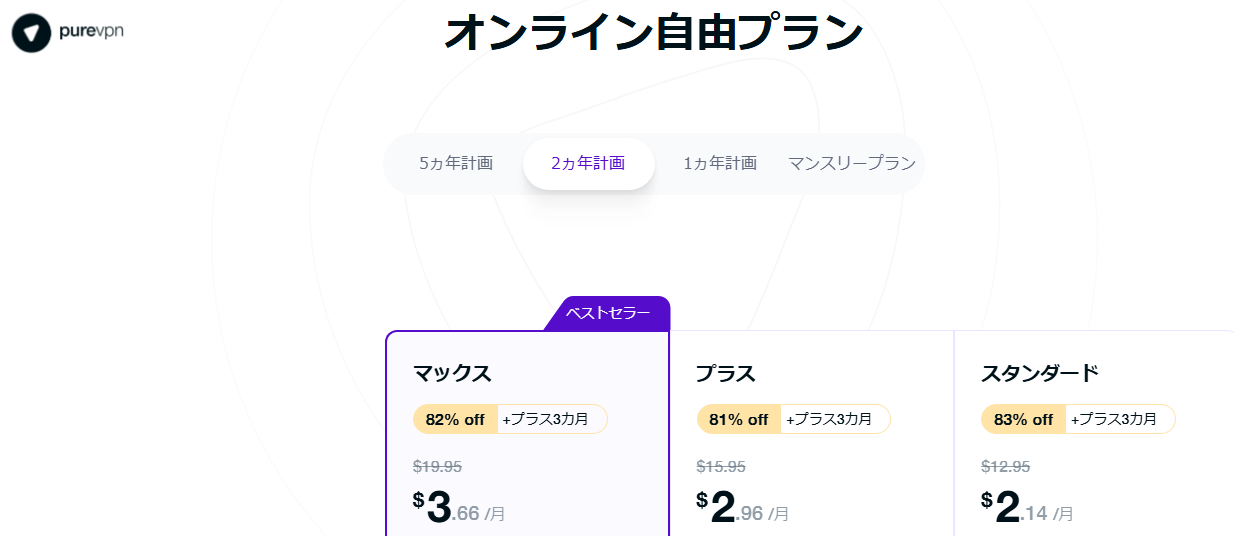 Pure VPNのプラン